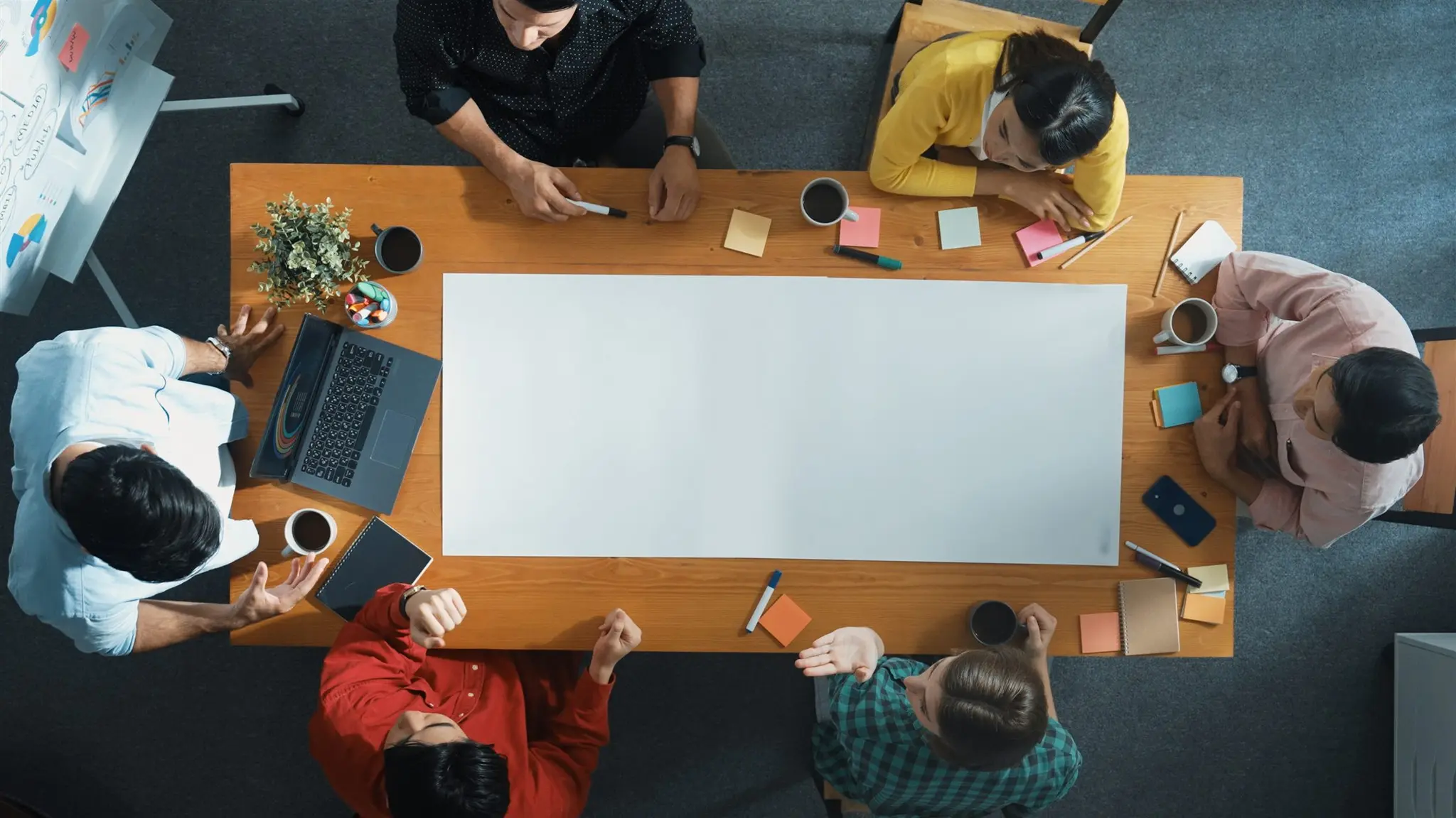 Team in a strategy planning session